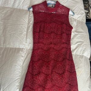 Lulus Red Lace Mini Dress